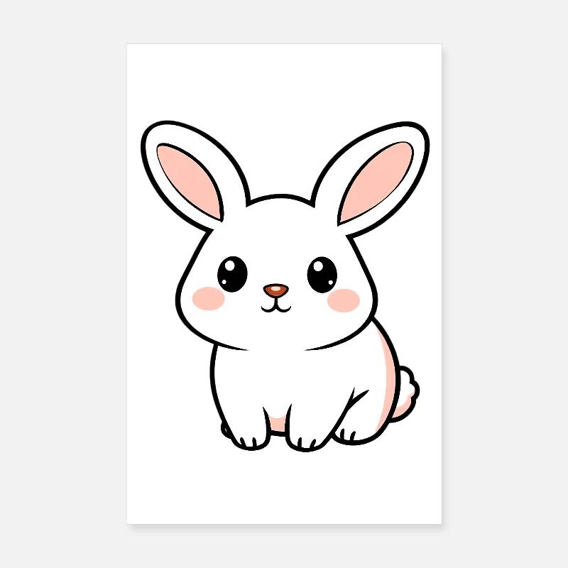 Lapin blanc Poster 20 x 30 cm