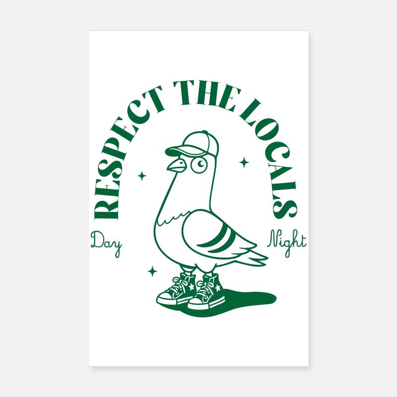 Vogel Sneaker Mascot mit Cap Poster 20x30 cm