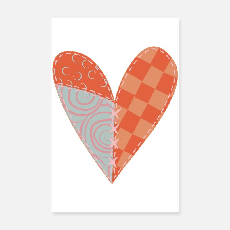 Patchwork Herz Nr 5 Poster 20x30 cm