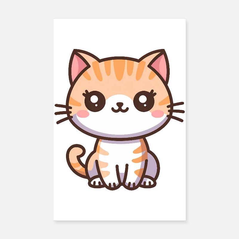 Chaton de dessin animé mignon Poster 20 x 30 cm