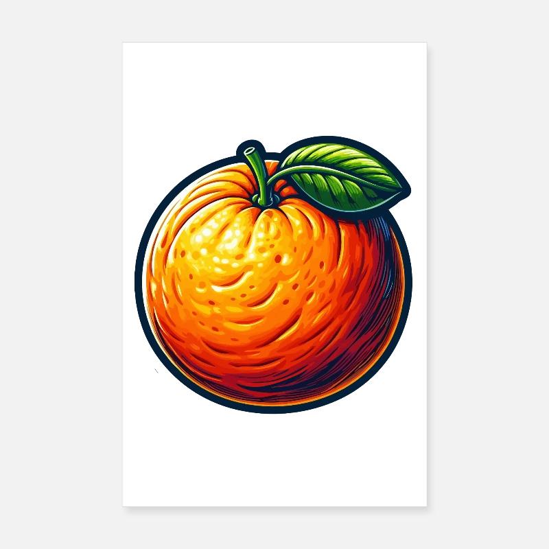Orange Illustrée Colorée Poster 20 x 30 cm