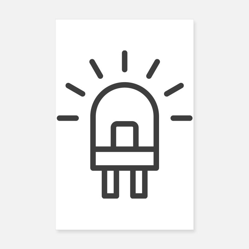 Icône de ligne d’ampoule LED Poster 20 x 30 cm