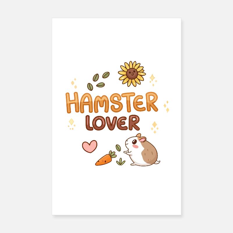 Design süße Hamster Liebe Illustration Poster 20x30 cm