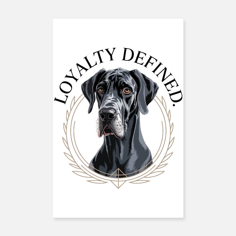 Loyal Great Dane Guardian Design - Poster 8" x 12" (20x30 cm) - white