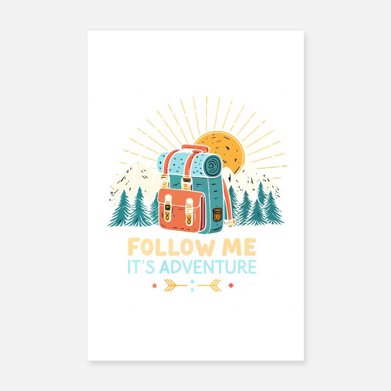 Backpack Hiking Adventure Poster 8" x 12" (20x30 cm)