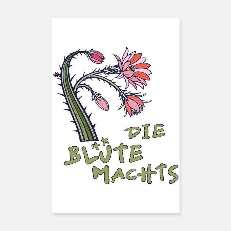 Kaktus mit Blüte und Spruch Poster 20x30 cm