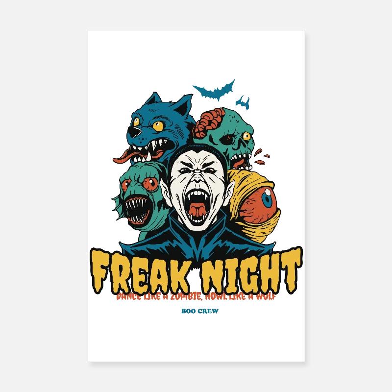 Horror Night mit klassischen Monstern Poster 20x30 cm