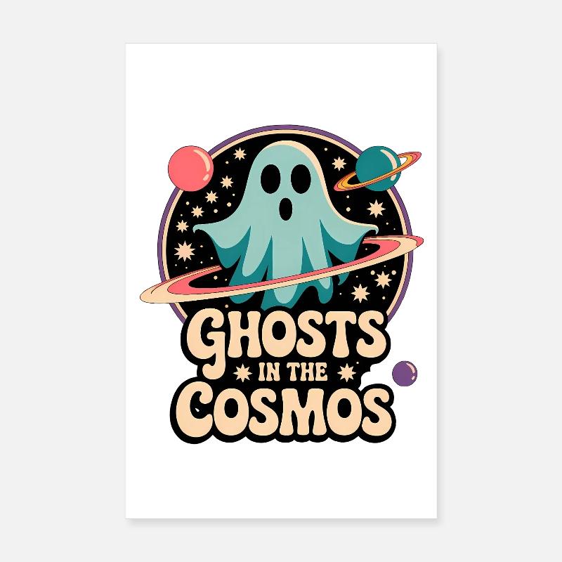 Fantômes dans le cosmos Conception de l’espace - Poster 20 x 30 cm - blanc