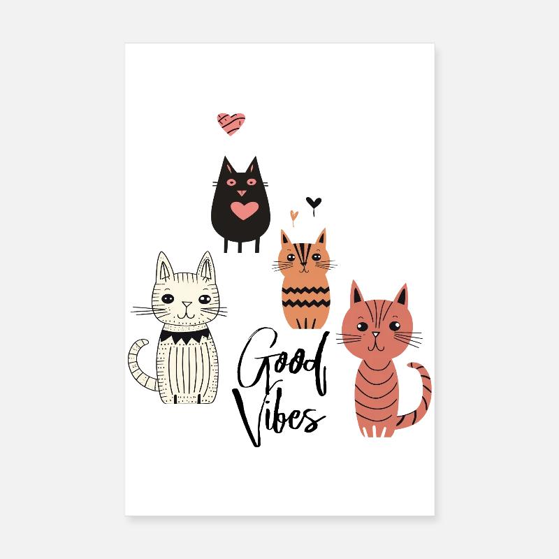Chats joueurs Poster 20 x 30 cm