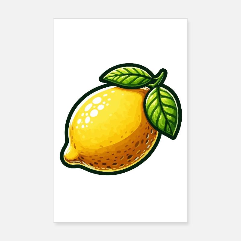 Handwerklich hergestellte Zitrone Poster 20x30 cm