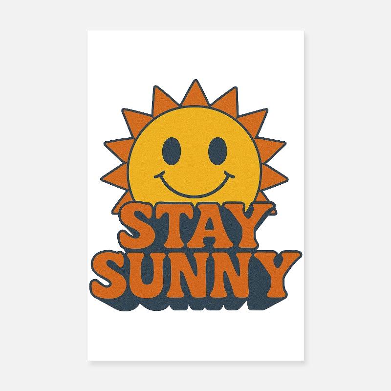 Optimistic Sunny Smiley Print Poster 8" x 12" (20x30 cm)