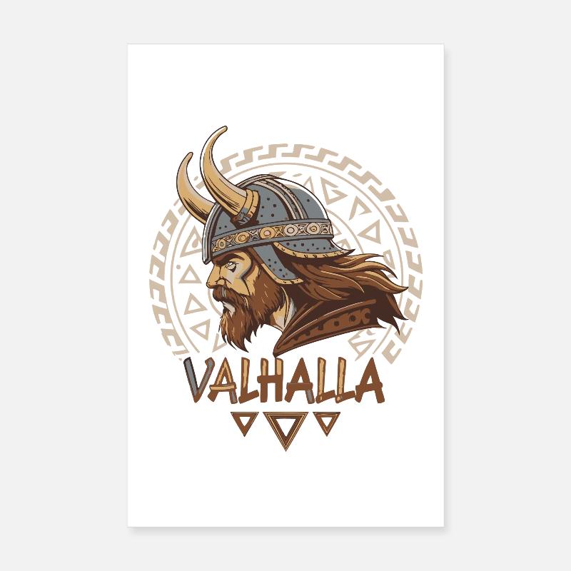 Viking Valhalla Runic Helmet Poster 8" x 12" (20x30 cm)