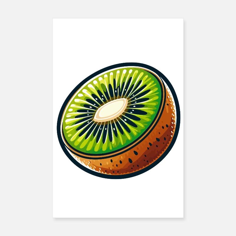 Helle Kiwi-Scheibe Poster 20x30 cm