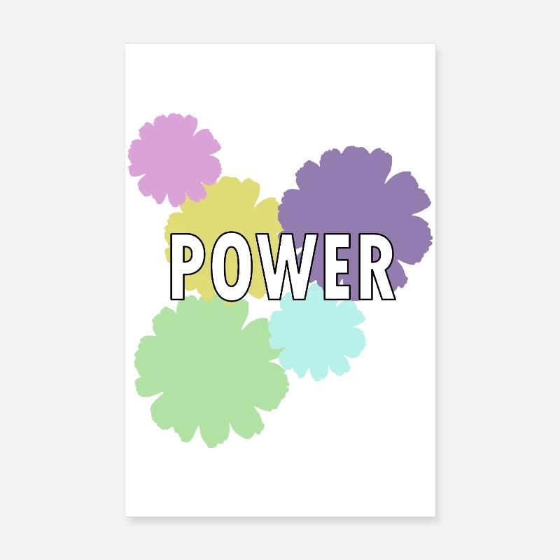 Mama Flower Power - Poster 20 x 30 cm - blanc