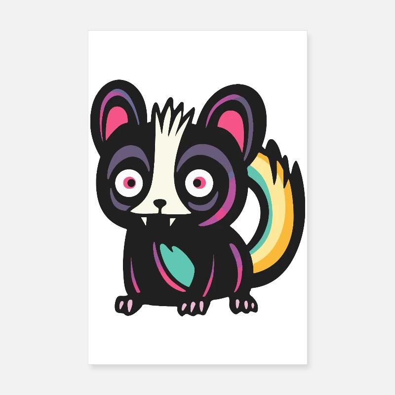 Skunk Halloween Comic Funny Poster 8" x 12" (20x30 cm)