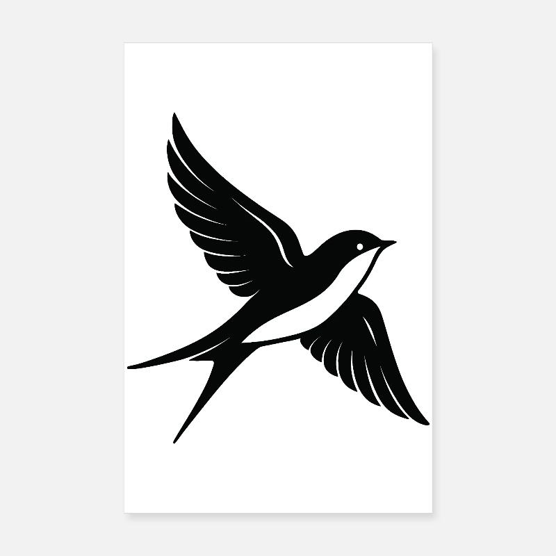 Lila Schwalbe im minimalistischen Flug Poster 20x30 cm