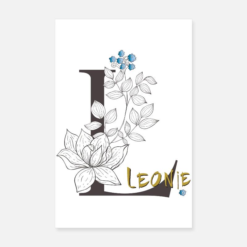 Lettre L Léonie Poster 20 x 30 cm