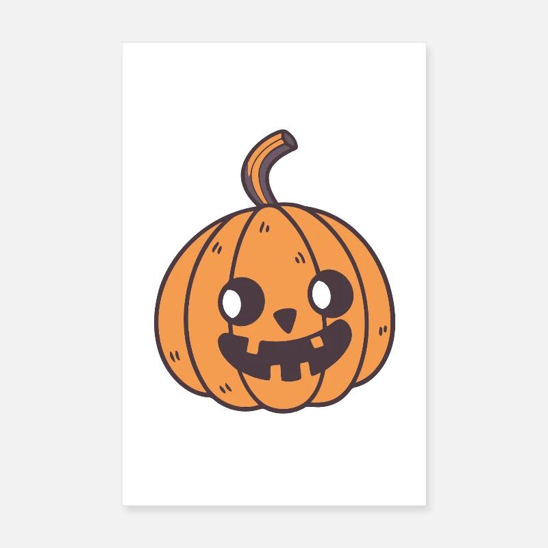 Pumpkin Halloween Cute Fun Poster 8" x 12" (20x30 cm)