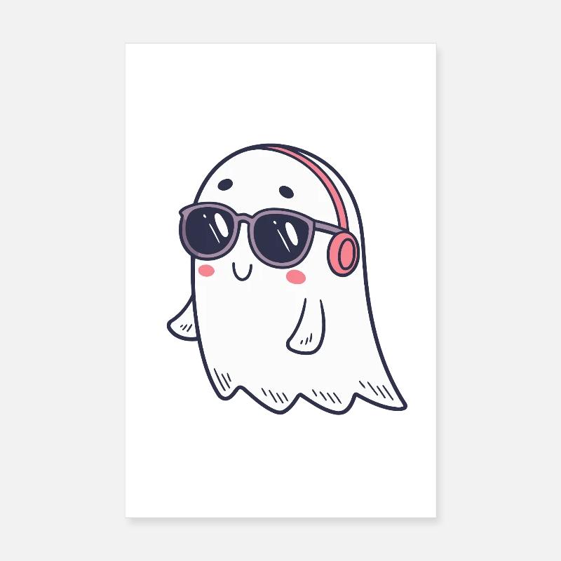 Süße Ghost DJ Brille Poster 20x30 cm