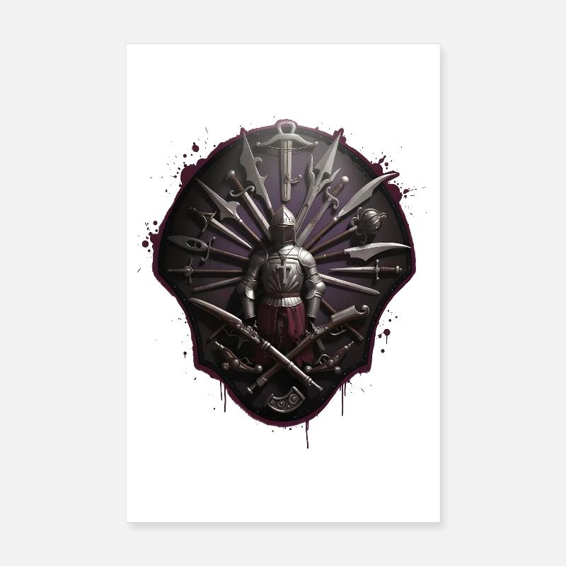 Bouclier de chevalier de la variété de lame Poster 20 x 30 cm