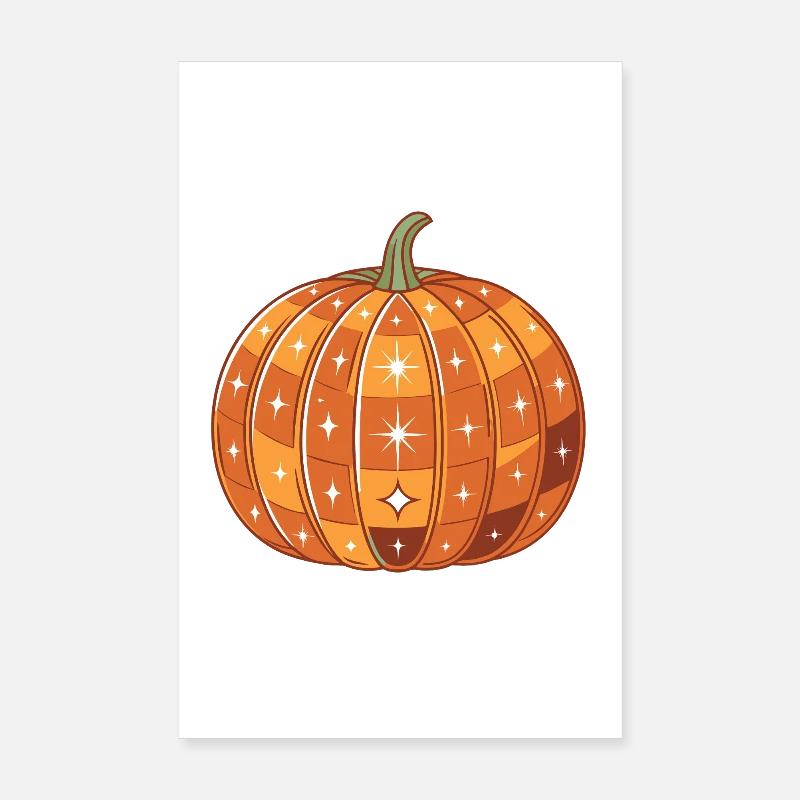 Sparkly Glowing Pumpkin Poster 8" x 12" (20x30 cm)