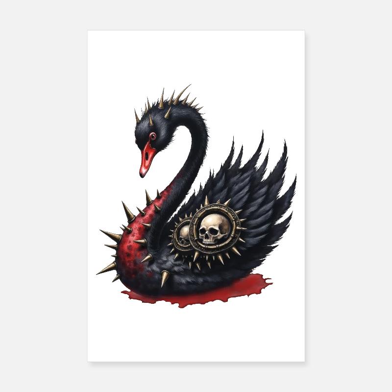Skull Spines Swan Poster 8" x 12" (20x30 cm)