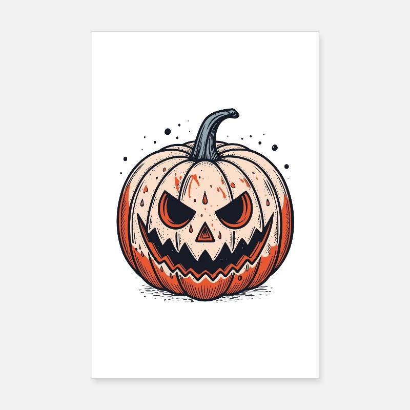 Citrouille Jackolantern Effrayante Poster 20 x 30 cm