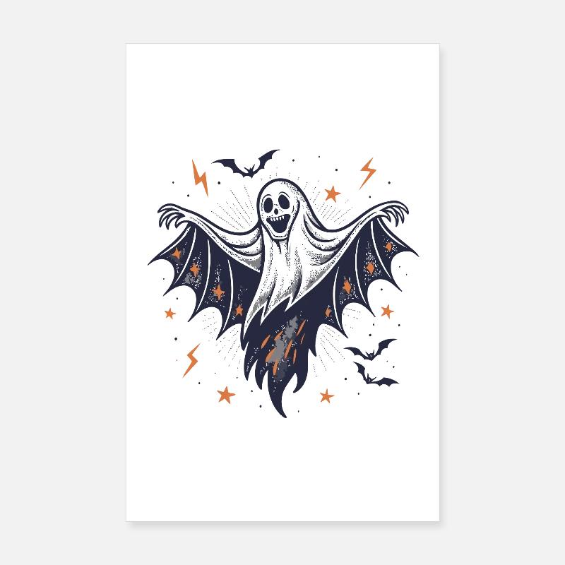 Halloween Ghost Wings Spread Poster 8" x 12" (20x30 cm)