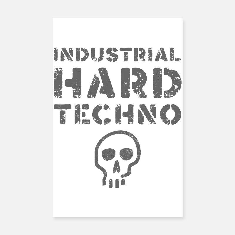 Crâne techno dur industriel Poster 20 x 30 cm
