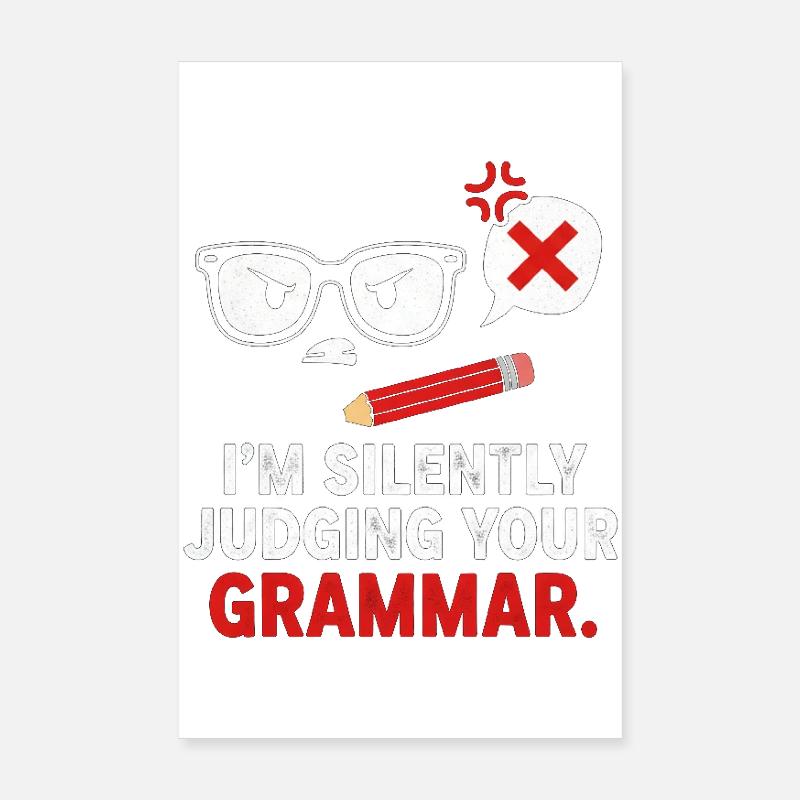 Silent Grammar Judge Tee Poster 8" x 12" (20x30 cm)