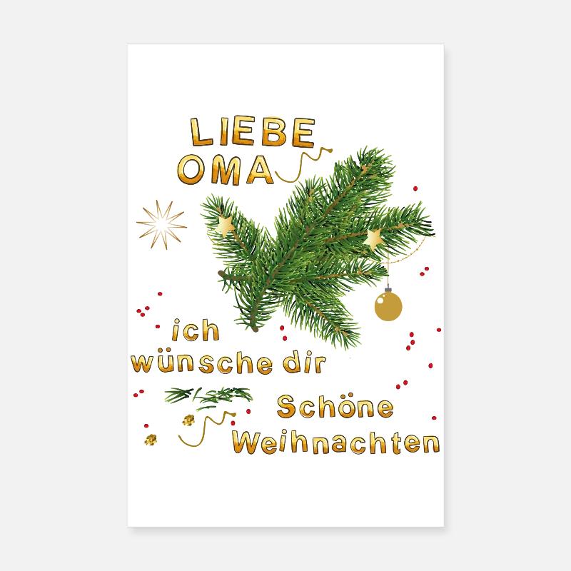 Chère Mamie, je vous souhaite un joyeux Noël Poster 20 x 30 cm