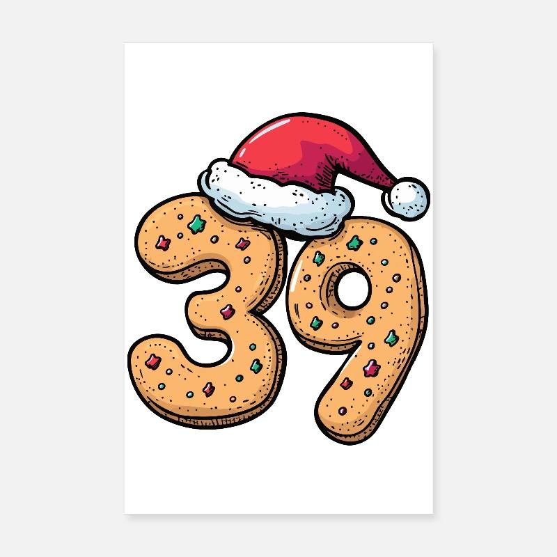 Biscuit de Noël à 39 chiffres Poster 20 x 30 cm