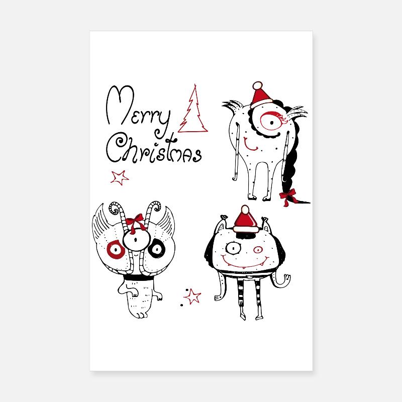 Monstres de Noël Poster 20 x 30 cm