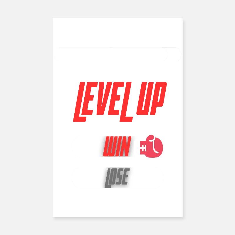 Level Up Win Lose Conception de jeux de sport Poster 20 x 30 cm