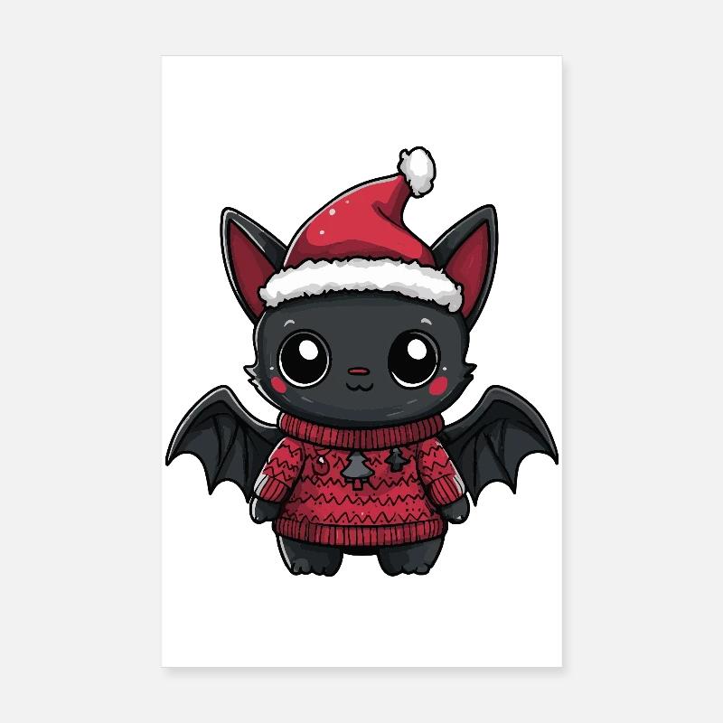 Noël de chauve-souris Poster 20 x 30 cm
