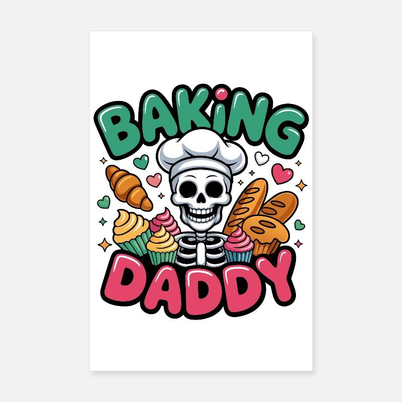 Baking Daddy Totenkopfkoch Poster 20x30 cm