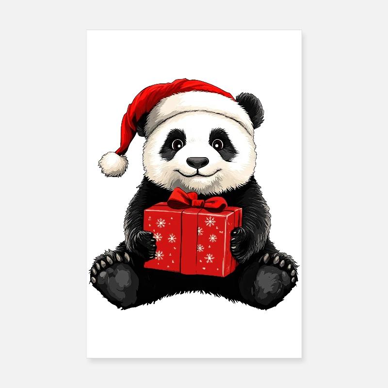 Pandabären Christmas Poster 20x30 cm