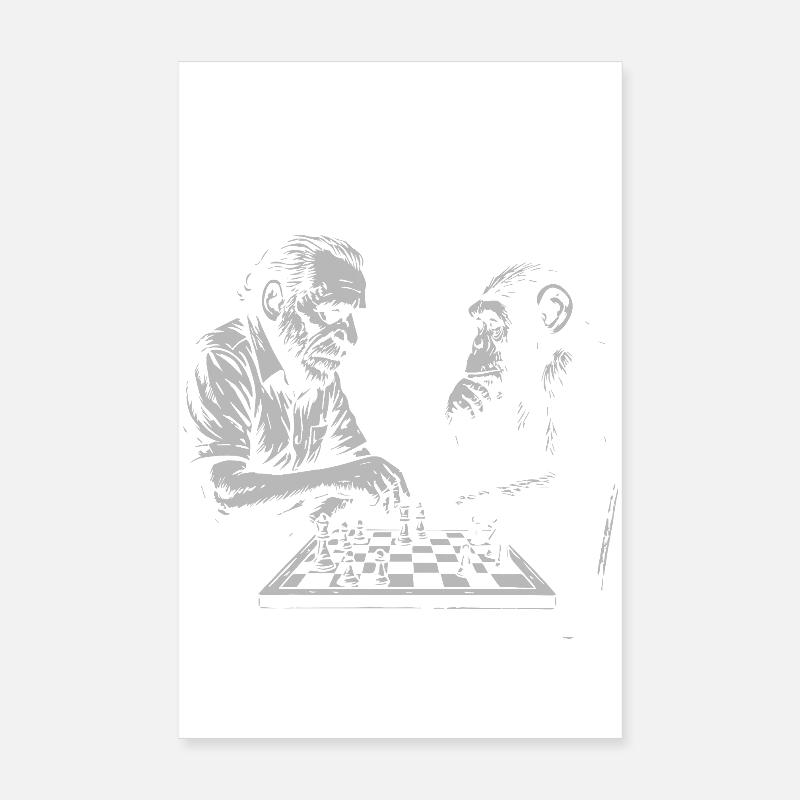 Duo d’échecs Bukowski Poster 20 x 30 cm