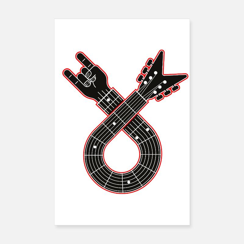 Boucle de guitare avec instruments de doigts Poster 20 x 30 cm