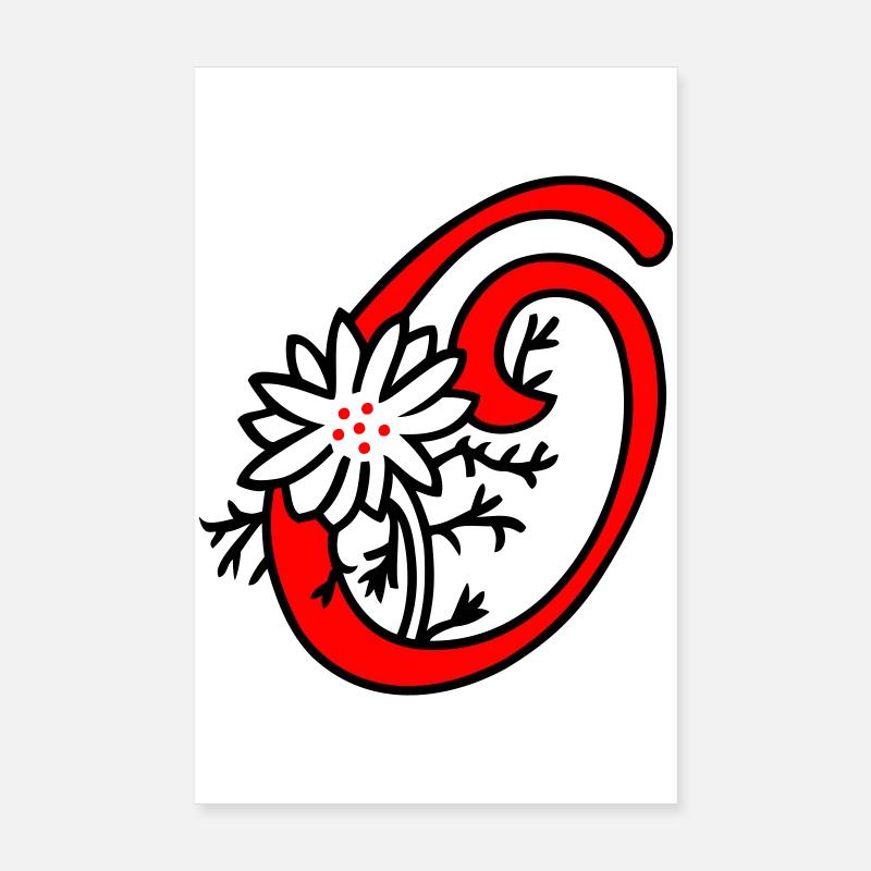 Letter O Initial Poster 8" x 12" (20x30 cm)