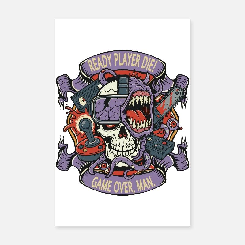 Ready Player Die Schädel Poster 20x30 cm