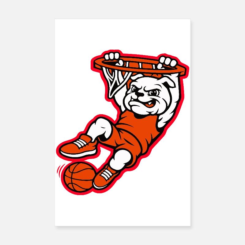 Mascotte du dunk de basket-ball Bulldog Poster 20 x 30 cm