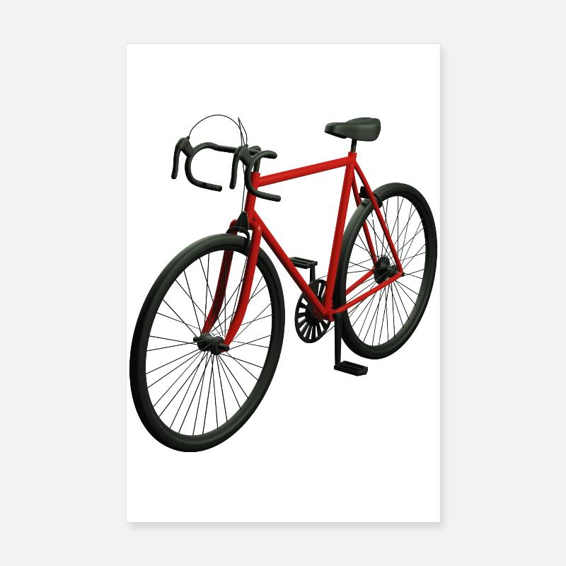 Vélo de route rétro - Poster 20 x 30 cm - blanc