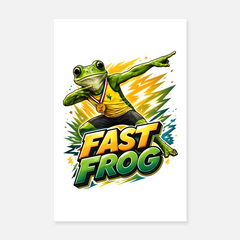 Frosch mit Goldmedaille Poster 20x30 cm