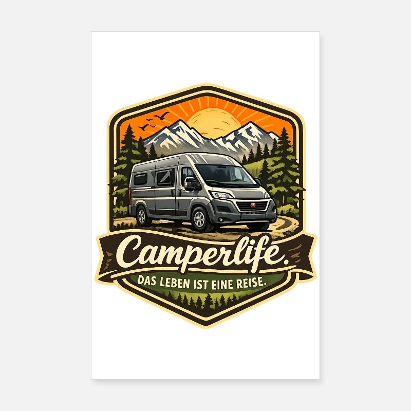 Camperlife das Leben ist eine Reise - Camper Poster 20x30 cm