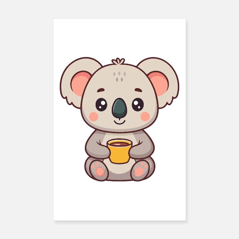 Koala Doux Tasse Café Poster 20 x 30 cm