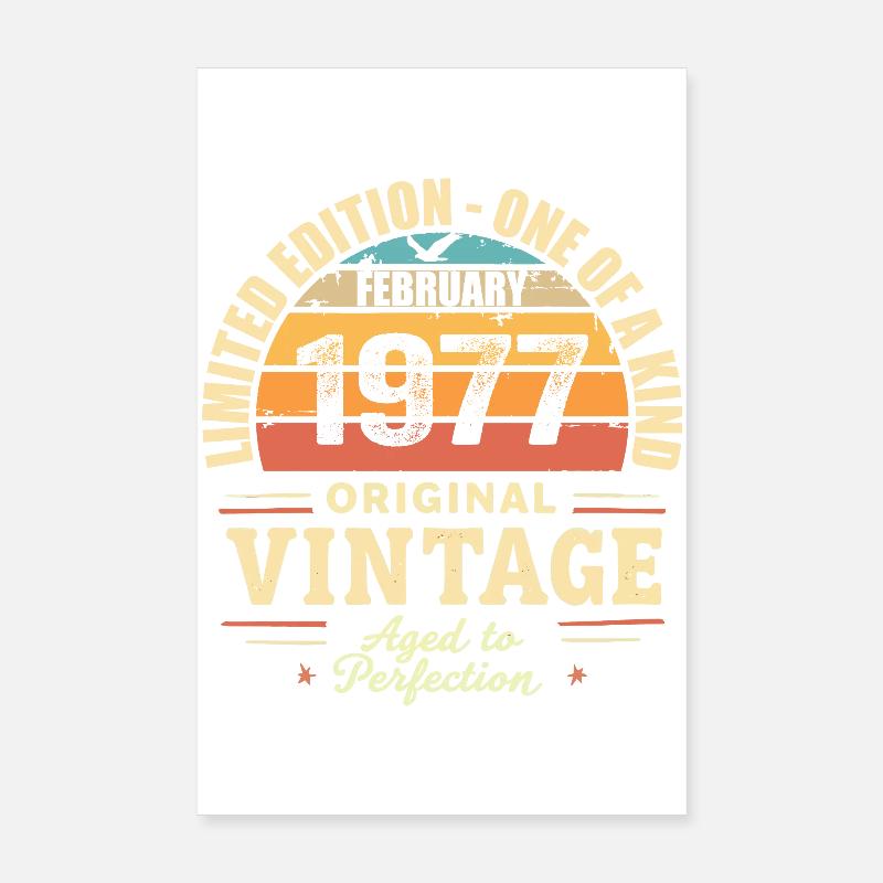 Februar 1977 Geburtstagsgeschenk Februar 1977 Poster 20x30 cm