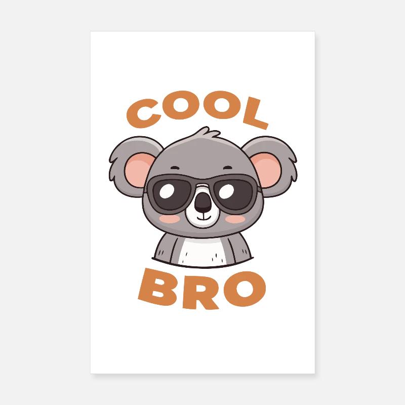 Koala Cool Bro mit Schutzbrille Poster 20x30 cm