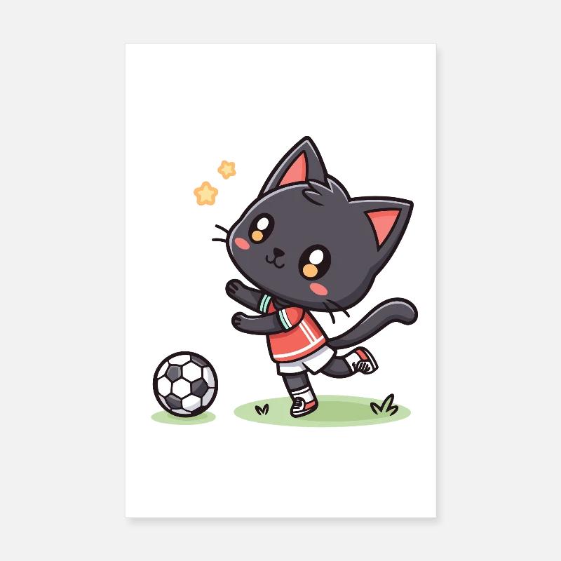 Kätzchenfußballer im Einsatz Poster 20x30 cm