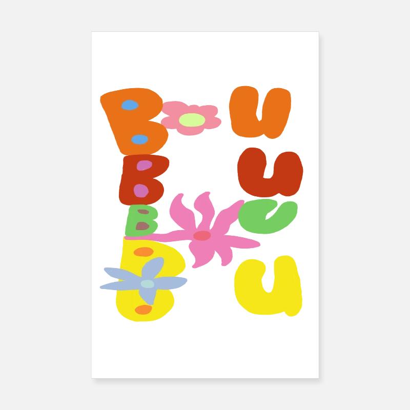 Bubble Bloom Groovy Buchstaben Poster 20x30 cm
